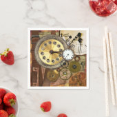 時計錆びた古いスチームパンクアート スタンダードカクテルナプキン (インサイチュ)