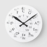 時計音楽理論サークル·オブ·フィフス·トレブル·クレフ、 音符記号 ラウンド壁時計