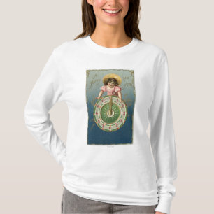時計頂上幸せで新しいYearGirl Tシャツ