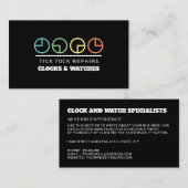 時計顔アイコン、時計学者 名刺 (正面/裏面)