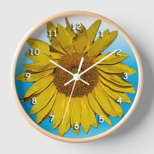 時計 – ひまわり花 (正面)