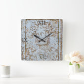 時計:アンティークバッカスポートレート – 番号 スクエア壁時計 (ホーム)