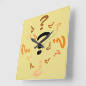 時計 – オレンジと茶色のクエスションマーク (傾斜)