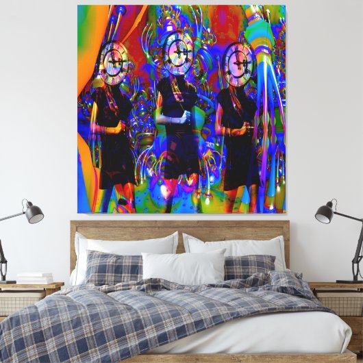 時計 キャンバスプリント (インサイチュ (寝室))