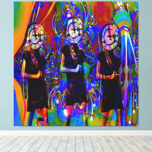 時計 キャンバスプリント (インサイチュ (ウッドフロア))