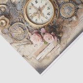 時計、ギア、花とエフェメラ 薄葉紙 (詳細)
