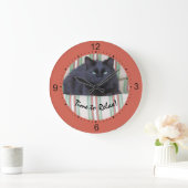 時計 – クッションの上の黒猫 (ホーム)
