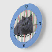 時計 – クッション上の黒猫テスト4 (傾斜)