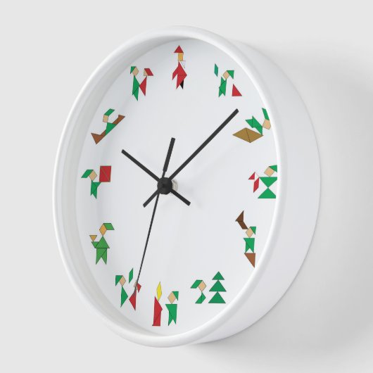 時計 – クリスマス小妖精や小人Tanglams (傾斜)