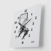 時計:ゴールの時間です。 スクエア壁時計 (傾斜)