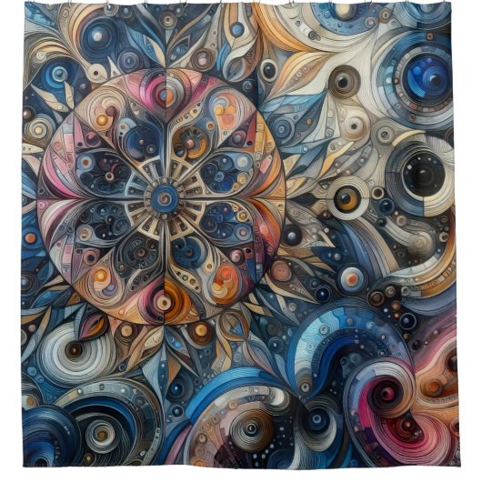 時計 シャワーカーテン (正面)