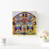 時計 – ステンドグラスインスパイア。 (ホーム)