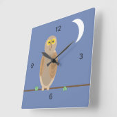 時計 – フクロウと月 (傾斜)