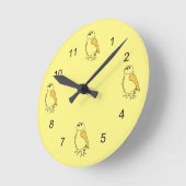 時計-フクロウ姿 ラウンド壁時計 (傾斜)