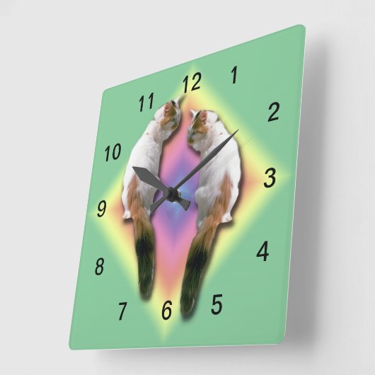 時計 – ミラー猫 (傾斜)