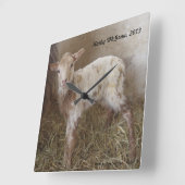 時計：ラムKathyMcGraw スクエア壁時計 (傾斜)