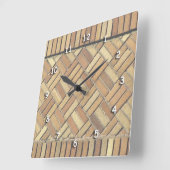 時計-レンガのパターン スクエア壁時計 (傾斜)