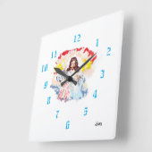 時計：時間の信仰 スクエア壁時計 (傾斜)