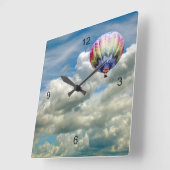 時計-熱気球 スクエア壁時計 (傾斜)