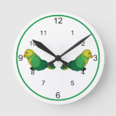 時計 – 緑と黄色の鳥 (正面)