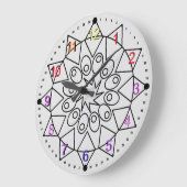 時計 – 繊細なマンダラと色の数字 (傾斜)