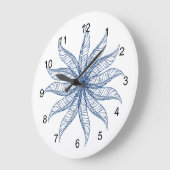 時計 – 羽の花（青） (傾斜)
