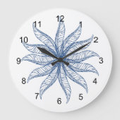 時計 – 羽の花（青） (正面)