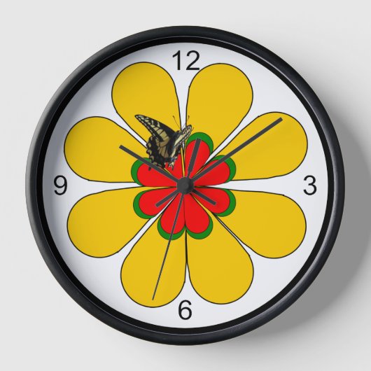 時計 – 花と蝶 (正面)