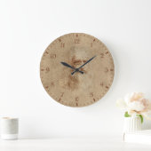 時計-芸術、レオナルド・ダ・ヴィンチの自己PROTRAIT ラージ壁時計 (ホーム)