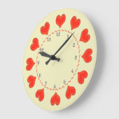 時計-赤いハート ラージ壁時計 (傾斜)