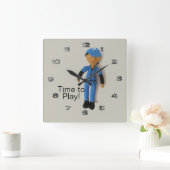 時計-野球の時間遊：至 スクエア壁時計 (ホーム)