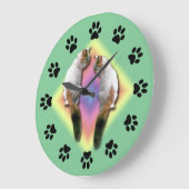 時計 – 鏡の猫（足の跡） (傾斜)