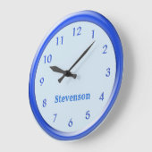 時計 – 青のフレームと数字 (傾斜)