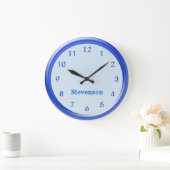 時計 – 青のフレームと数字 (ホーム)