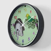 時計 – Basset hound and Bird (傾斜)