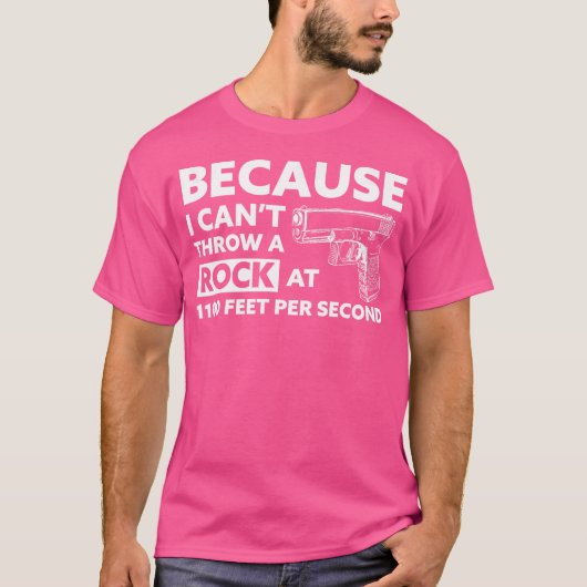 時速1100fpsで石を投げられないのでハンドガン tシャツ (正面)