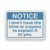 時間おもしろいやクレヨンがないことに気づく シール (正面)