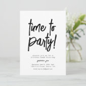時間からパーティー誕生日招待状テンプレート 招待状 (スタンド正面)