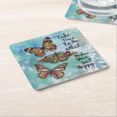 時間がかかる スクエアペーパーコースター (アングル)