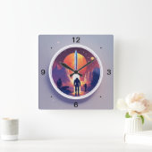 時間が使わストップない スクエア壁時計 (ホーム)