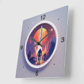 時間が使わストップない スクエア壁時計 (傾斜)