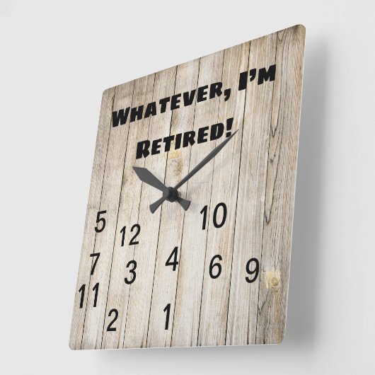 時間が必要なものは何でも俺はウッド退職しただ スクエア壁時計 (傾斜)