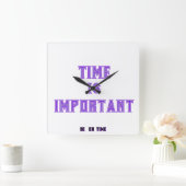 時間が重要 スクエア壁時計 (ホーム)