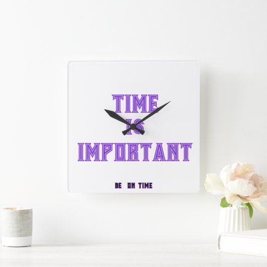 時間が重要 スクエア壁時計 (ホーム)