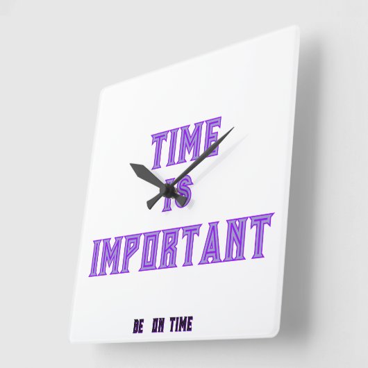 時間が重要 スクエア壁時計 (傾斜)