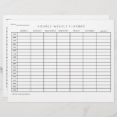 時間ごと週プランナー スケジュール 印刷シート レターヘッド (正面/裏面)