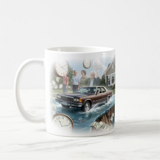 時間とお金と変化のマグカップ コーヒーマグカップ (左)