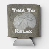 時間とドリラックスルの写真ビーチ休暇 缶クーラー (裏面)