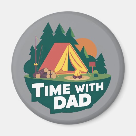 時間とパパ – 父の日 マグネット (正面)