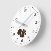 時間と分が楽しめる可愛いリス ラウンド壁時計 (傾斜)
